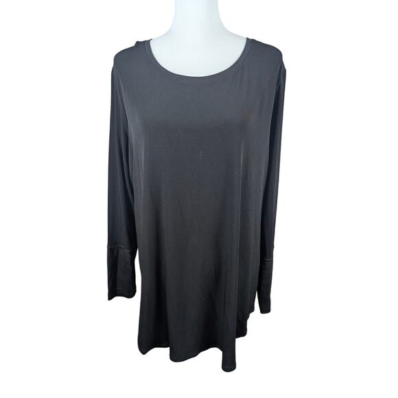 Nygard Women's Black Long Sleeve Blouse Top Soft Travel Wrap Back Detail Large - Picture 2 of 8